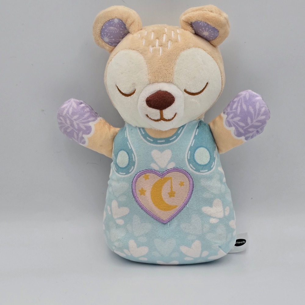 VTech Sleepy Sounds Baby Bear Night Light Nature Sounds Crib White Noise Plush